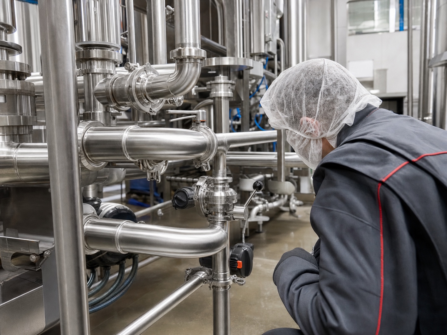 Generated visual direction for sanitary stainless piping inspection
